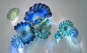 Dragonfly Blue Persian Wall Installation by Dale Chihuly