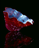 Turquoise Blue Macchia with Red Jasper Lip Wrap by Dale Chihuly