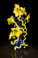 Cobalt Blue Venetian with Yellow Flowers by Dale Chihuly
