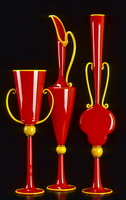 Red Vessels with Yellow by Dante Marioni