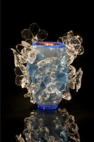 Silvered Blue Venetian with Ice Flowers by Dale Chihuly