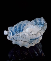 Clam White Seaform Set with Flint Lip Wraps, 2000 by Dale Chihuly