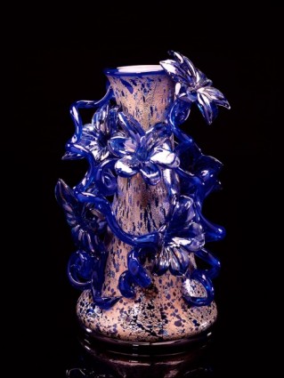 <i>Gilded Sapphire Blue Venetian<br />with Cobalt Vines,</i> 1996
