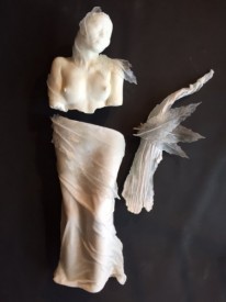 Ivory Woman with Ice Branch